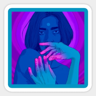 Blue Irina Portrait Sticker